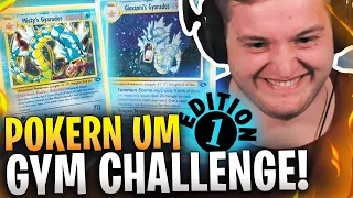 💸😨POKERN um 28.000€ GYM CHALLENGE First EDITION Booster?! | KARMA im POKÉMON OPENING herausfordern?