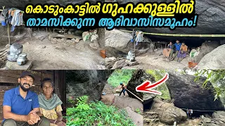 കിലോമീറ്ററോളം നടന്ന് ഇവിടെ എത്തിപ്പെടുക ഏറെ ദുഷ്കരം.A tribal community living in caves in the forest