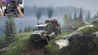 Logging in a forest - Western Star 47X - SnowRunner | Thrustmaster TX