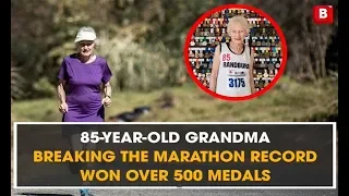 85 year old grandma breaking the marathon record won over 500 medals