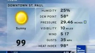 6-7-11 St. Paul, MN - TWC *Excessive Heat Warning* 6:28 pm