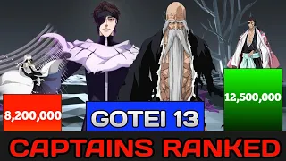 All Bleach Captains Ranked ||  All Gotei 13 Captains Power Levels - Bleach Power Levels