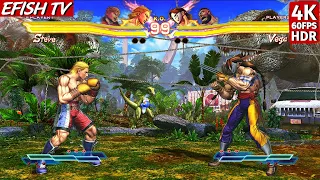 Steve & Bob vs Vega & Zangief (Hardest AI) - Street Fighter X Tekken | 4K 60FPS HDR