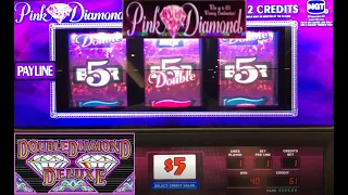 CLASSIC OLD SCHOOL HIGH LIMIT SLOTS: DOUBLE DIAMOND DELUXE + PINK DIAMOND SLOT PLAY!