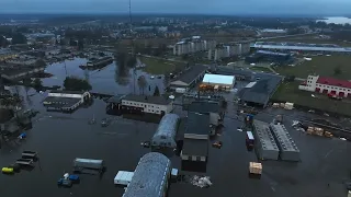 Sakas upe pie Jēkabpils un Daugava pilsētā 14.01.2023