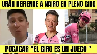 Nairo Quintana RECIBE GRAN DEFENSA DE RIGOBERTO URÁN EN GIRO DE ITALIA  / POGACAR  FRASE POLÉMICA