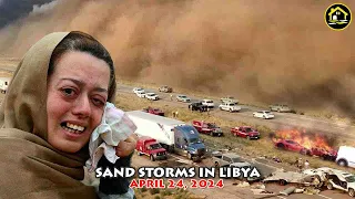 MANY PEOPLE ARE CRYING!! TERRIFYING SAND STORM DERNA LIBYA TODAY (24 APRIL 2024)