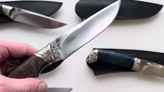 Обзор Кизлярских ножей из стабилизированной Карельской Березы, сталь Х12МФ