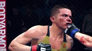 Claudia Gadelha vs Joanna Jedrzejczyk UFC 4 Simulation (AI)