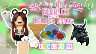 How to get *FREE* KORBLOX and RAINBOW MAKER in adopt me 😲 🌊🎀✨️🌴🫧💕 #adoptme #viral #fypシ #korblox