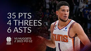 Devin Booker 35 pts 4 threes 6 asts vs Nuggets 2023 PO G2