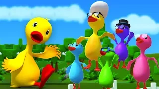 Пять Большие Утки | Утиная Рифма | Рифма В России | Five Big Ducks | Nursery Rhymes | Baby Song