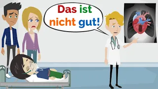 Deutsch lernen | Lisa hat einen Herzinfarkt! | Wortschatz und wichtige Verben