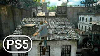 PS5 Gameplay Prison Break Scene 4K ULTRA HD - Uncharted 4