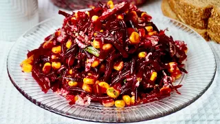 I take Beetroot and a can of Corn! I prepare the most delicious beet salad in 5 minutes! 3