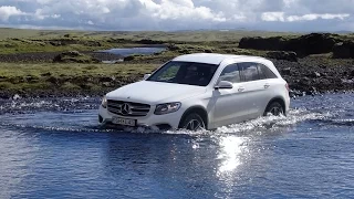 Mercedes GLC Offroad Iceland, river crossing, gravel roads, beach