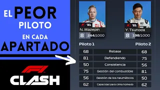 F1 Clash: Los 3 PEORES Pilotos En Cada Estadística | Guía F1 Clash 2021