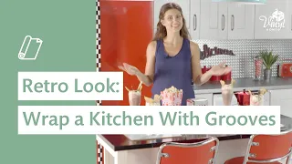Wrap a kitchen with grooves: Retro look