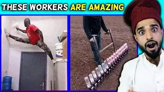 Villagers React To Fastest and Most Skillful Workers ! Tribal People React To Workers Are Awesome