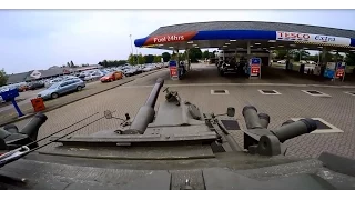 Going to the petrol station in a Tank to fill up