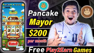 Free $6/day By 0 Investment🔥- Pancakeswap Mayor Gameplay Earn Cake Token | Best Play2Earn In 2024