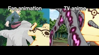 Fan animation VS TV Anime (Boruto Episode 198 Naruto vs delta)