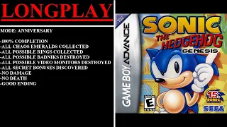 Sonic the Hedgehog Genesis [US] (Game Boy Advance) - (Longplay - Anniversary Mode | 100% Completion)