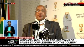 Minister Aaron Motsoaledi briefs media on efforts to resolve protests by asylum seekers and refugees