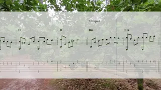 Tablatures de ma version de Tiens ma lampe allumée (instrumental guitare)