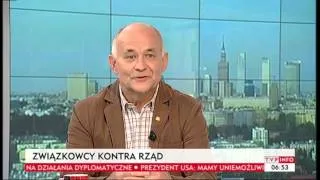 Andrzej Radzikowski, wiceprzewodniczący OPZZ (Gość Poranka TVP Info, 11.09.2013)