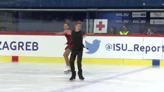 2015 ISU Junior Grand Prix - Zagreb Free Dance Viktoria SEMENJUK / Artur GRUZDEV EST