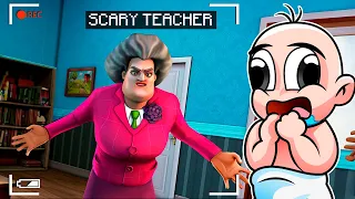 BEBÉ NOOB TROLLEA A LA ABUELA SCARY TEACHER 3D 😂😱  ¿SOBREVIVIRA?