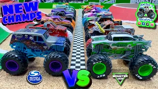 Toy Diecast Monster Truck Racing Tournament | Round #36 | Spin Master MONSTER JAM Series #32 🆚 #33