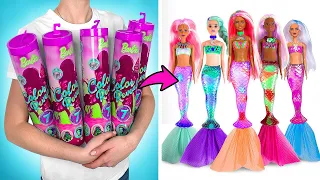 Color Reveal Dolls, Homemade Unboxing, and Cool DIYs! It's Literally Magic!