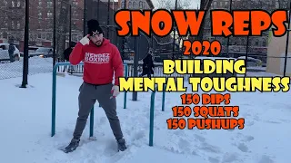 Snow Day Reps: NO EXCUSES | 150 Dips + Squats + Pushups | Eric Rivera