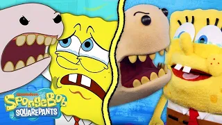 SpongeBob vs. The Alaskan Bull Worm IRL! 🐛⚠️ SpongeBob Episode with Puppets