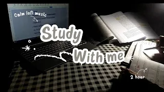 2 hour study with me // pomodoro 50/10 // Calm lofi music