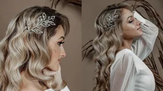 Making a jeweled bridal hair vine for the side of the head/ delicate and beautiful hair vine