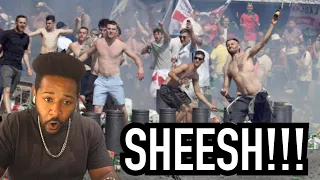 ENGLAND FANS VS RUSSIAN FAN FIGHTS!! BATTLE OF MARSEILLE AT EURO 2016 | AMERICAN REACTION!!!