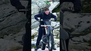 Tom Cruise rides motorcycle off cliff in his most daring stunt for Mission: Impossible #shorts