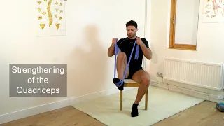 Quadriceps (Quads) strengthening exercise using a resistance band. (65)