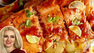 Thai Inspired Baked Pineapple Salmon |How Make Baked Garlic Pineapple Glaze Salmon | Easy Recipe