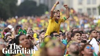 Brazil fans celebrate advancing to World Cup quarter-finals after win over Mexico