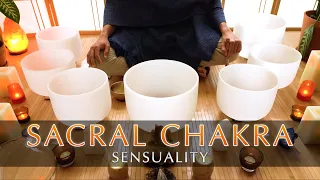 Sacral Chakra Sound Bath | Crystal Singing Bowl Cleanse | Sensuality Meditation | Meditation Music