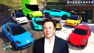 GTA 5 - Stealing ELON MUSK all Luxury Cars with Franklin (Real Life Cars #133)