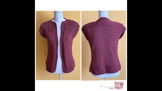 Cardigan smanicato ai ferri senza aumenti e senza diminuzioni🧶 Maglia facilissima