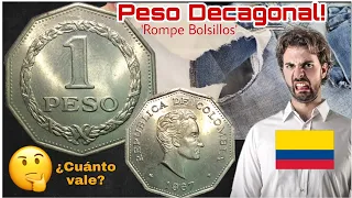 Moneda DECAGONAL 'Rompe Bolsillos', 1 peso año 1967 🇨🇴. ¿Cuánto vale? 🧐
