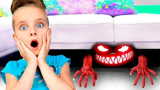 Pretend Play Monster under the bed story | Story for kids by Fursiki show