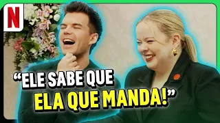 Nicola Coughlan and Luke Newton react to the FINGERS THEORY and other Brazilian tweets