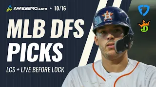 MLB DFS LINEUPS: LCS PICKS DRAFTKINGS + FANDUEL FRIDAY 10/16